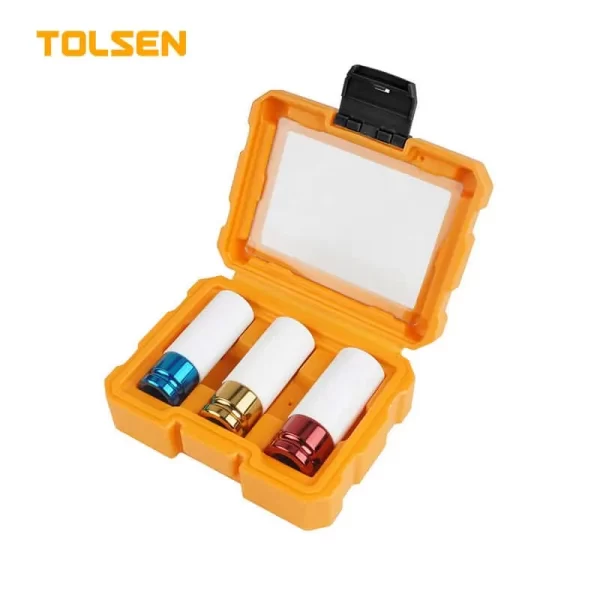 3pcs 1/2'' Impact Socket Set 17/19/21 Tolsen