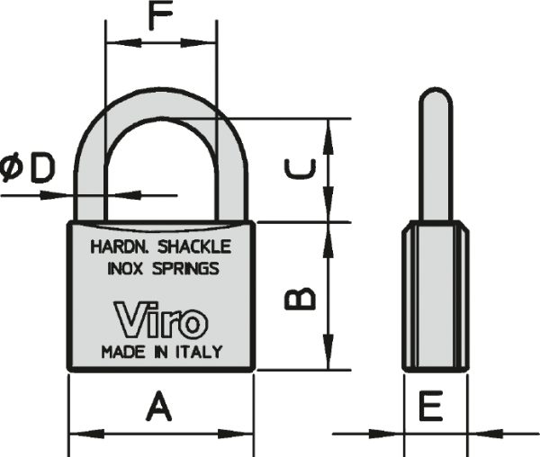40mm Rectangular padlocks {302} - Image 2