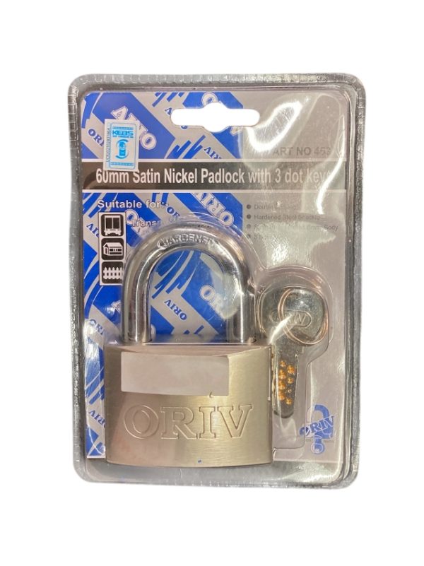 60mm SATIN NICKLE PADLOCK (453)
